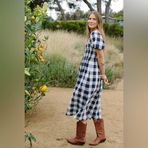 Rachel Pally Barrett Midi Dress Navy Check